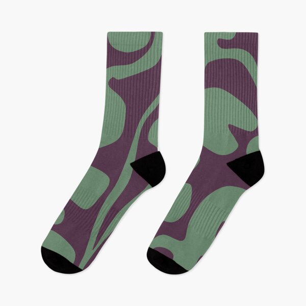 Item preview, Cozy Matisse Cutouts Inspired Floral Pattern in Kashmir Green and Purple designed and sold by Deutschic.