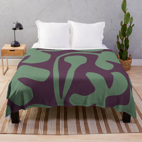 Item preview, Cozy Matisse Cutouts Inspired Floral Pattern in Kashmir Green and Purple designed and sold by Deutschic.