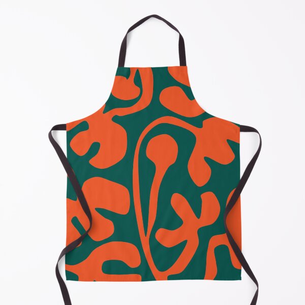 Item preview, Cozy Matisse Cutouts Inspired Floral Pattern in Green and Orange designed and sold by Deutschic.