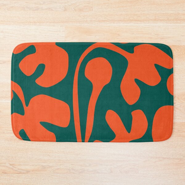 Item preview, Cozy Matisse Cutouts Inspired Floral Pattern in Green and Orange designed and sold by Deutschic.