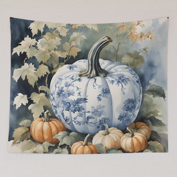 Item preview, Chinoiserie Pumpkin in Autumn Setting designed and sold by TheChinoiserie.