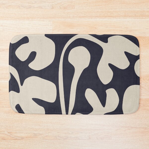 Item preview, Cozy Matisse Cutouts Inspired Floral Pattern in Navy Blue and Cream designed and sold by Deutschic.
