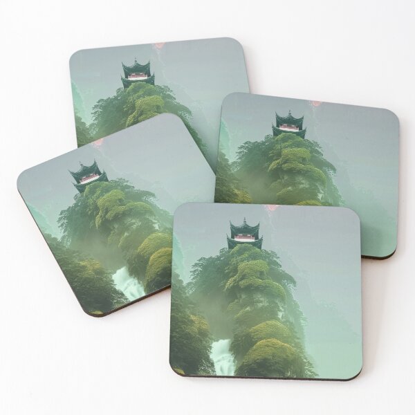 Item preview, Mystic Mountains and Cranes - Chinese Landscape Art designed and sold by Piotrek0001.