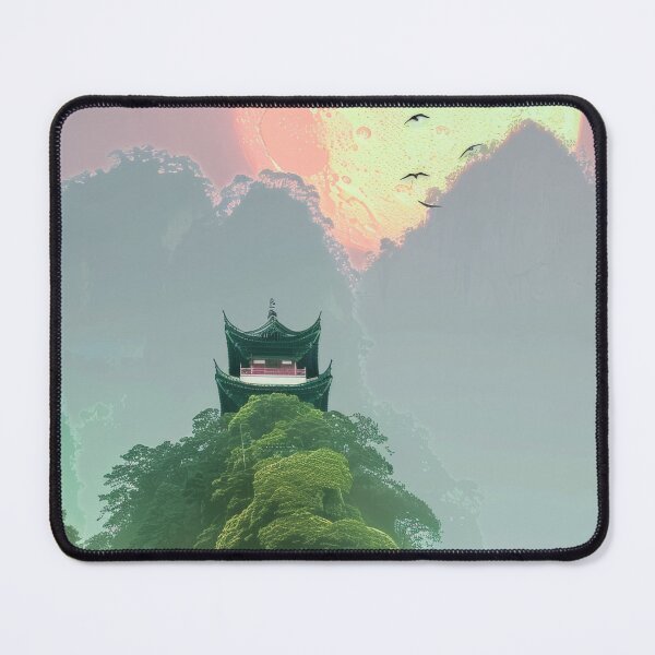 Item preview, Mystic Mountains and Cranes - Chinese Landscape Art designed and sold by Piotrek0001.