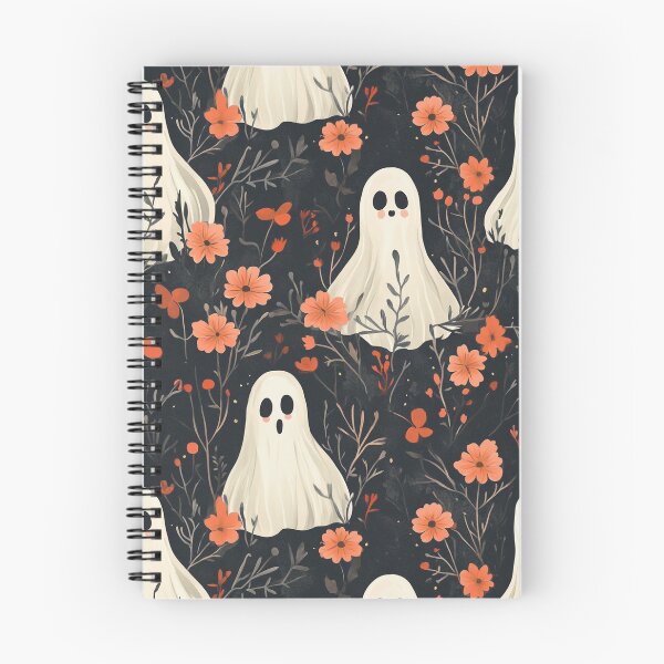 Item preview, fantasmas pattern hand drawn cute ghosts with flowers desaturated colors designed and sold by · GAMING SOUL ·.