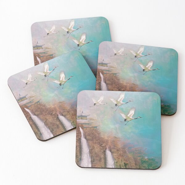 Item preview, Mystic Mountains and Cranes - Chinese Landscape Art designed and sold by Piotrek0001.