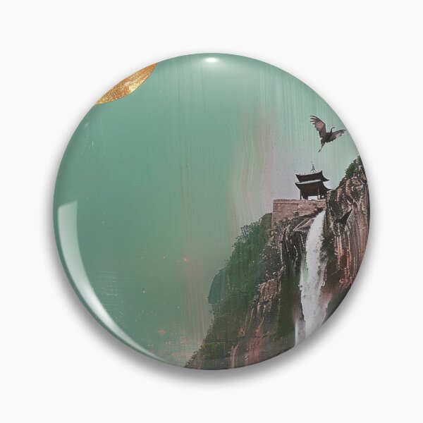 Item preview, Mystic Mountains and Cranes - Chinese Landscape Art designed and sold by Piotrek0001.