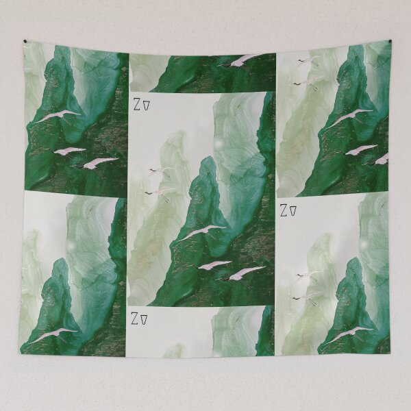 Item preview, Mystic Mountains and Cranes - Chinese Landscape Art designed and sold by Piotrek0001.