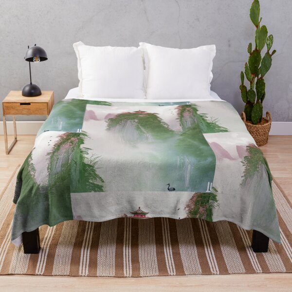 Item preview, Mystic Mountains and Cranes - Chinese Landscape Art designed and sold by Piotrek0001.