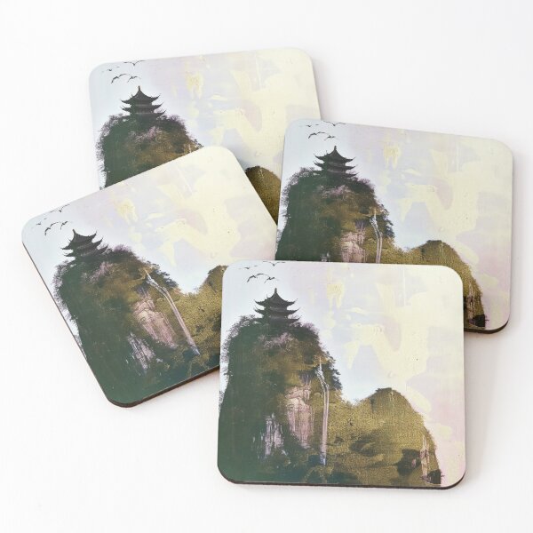 Item preview, Mystic Mountains and Cranes - Chinese Landscape Art designed and sold by Piotrek0001.