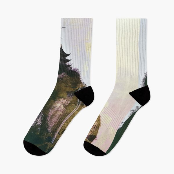 Item preview, Mystic Mountains and Cranes - Chinese Landscape Art designed and sold by Piotrek0001.