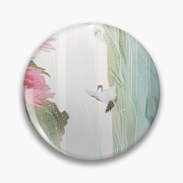 Item preview, Mystic Mountains and Cranes - Chinese Landscape Art designed and sold by Piotrek0001.
