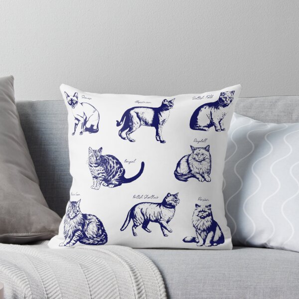 Item preview, Retro Cat Breed Repeating All-over Print (Ragdoll, Maine Coon, British Shorthair, Persian, Scottish Fold, Siamese, and more) designed and sold by mindful iris.