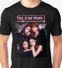 Schwarz Rosa Slim Fit T-Shirt