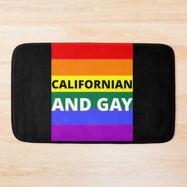 Item preview, CALIFORNIAN AND GAY on rainbow background designed and sold by uniqueitems.