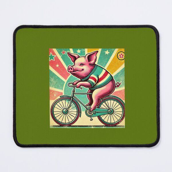 Item preview, Vintage style Pig on a Bicycle, Pig Lover designed and sold by Right-UR.
