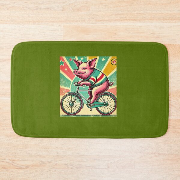 Item preview, Vintage style Pig on a Bicycle, Pig Lover designed and sold by Right-UR.