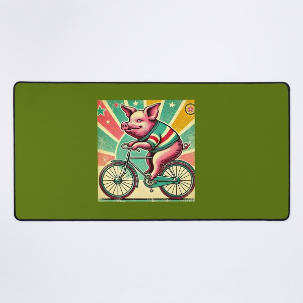 Item preview, Vintage style Pig on a Bicycle, Pig Lover designed and sold by Right-UR.
