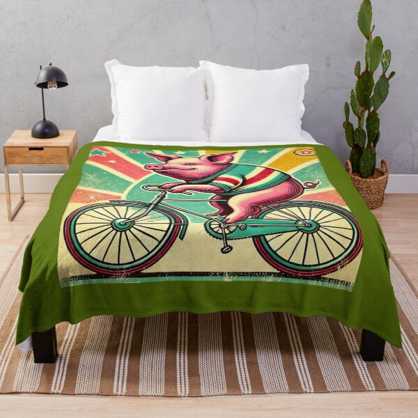 Item preview, Vintage style Pig on a Bicycle, Pig Lover designed and sold by johnnie2749.