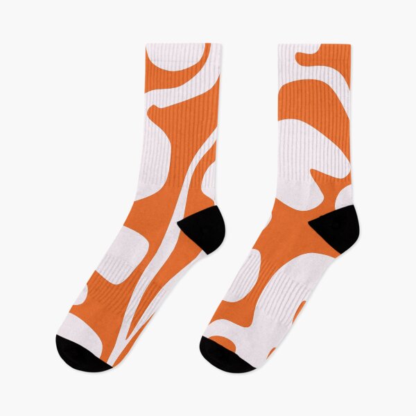 Item preview, Joyful Matisse Cutouts Inspired Floral Pattern in Orange and White designed and sold by Deutschic.
