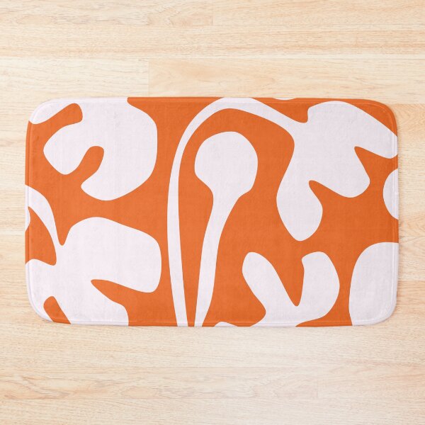Item preview, Joyful Matisse Cutouts Inspired Floral Pattern in Orange and White designed and sold by Deutschic.