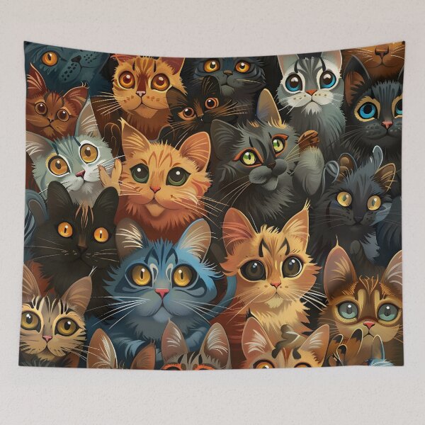 Item preview, adorable cartoon cat collage print designed and sold by dcrc.