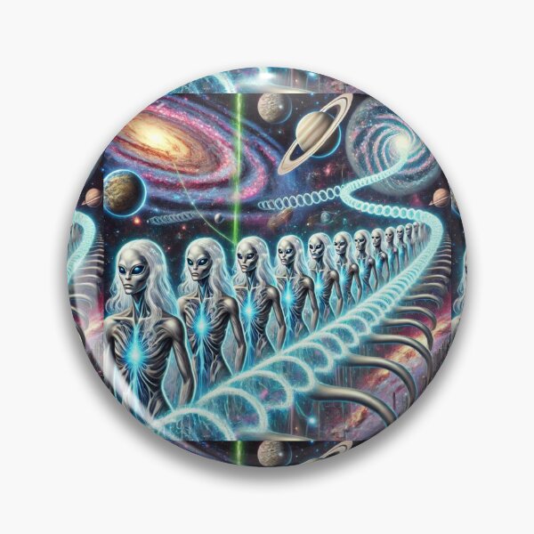 Item preview, "Journey Through the Infinite Cosmos – Alien Clones on a Celestial Skywalk" designed and sold by Meta2Physical.