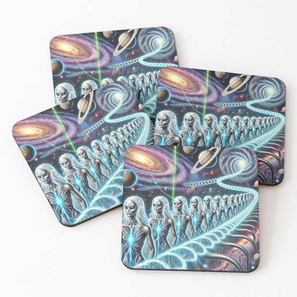 Item preview, "Journey Through the Infinite Cosmos – Alien Clones on a Celestial Skywalk" designed and sold by Meta2Physical.