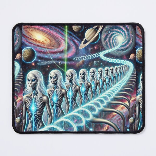 Item preview, "Journey Through the Infinite Cosmos – Alien Clones on a Celestial Skywalk" designed and sold by Meta2Physical.
