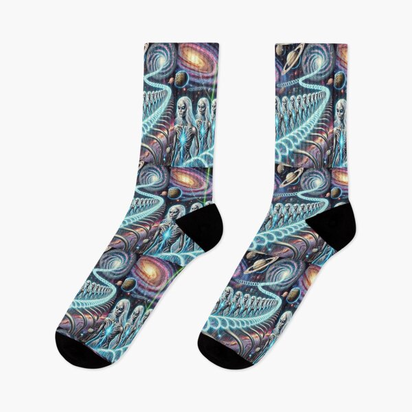 Item preview, "Journey Through the Infinite Cosmos – Alien Clones on a Celestial Skywalk" designed and sold by Meta2Physical.