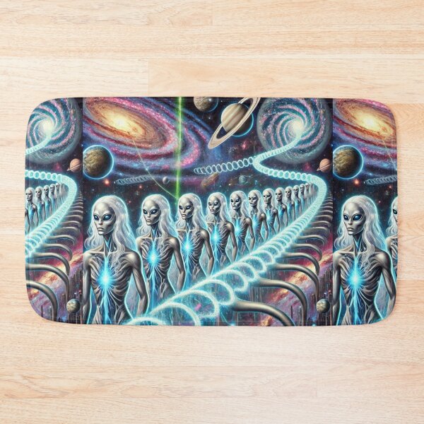 Item preview, "Journey Through the Infinite Cosmos – Alien Clones on a Celestial Skywalk" designed and sold by Meta2Physical.