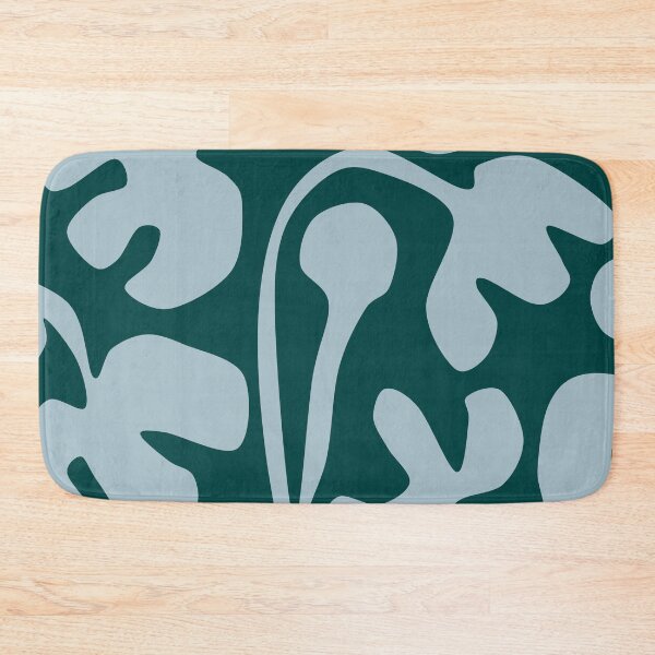 Item preview, Cozy Matisse Cutouts Inspired Floral Pattern in Dark Cyan and Light Blue designed and sold by Deutschic.