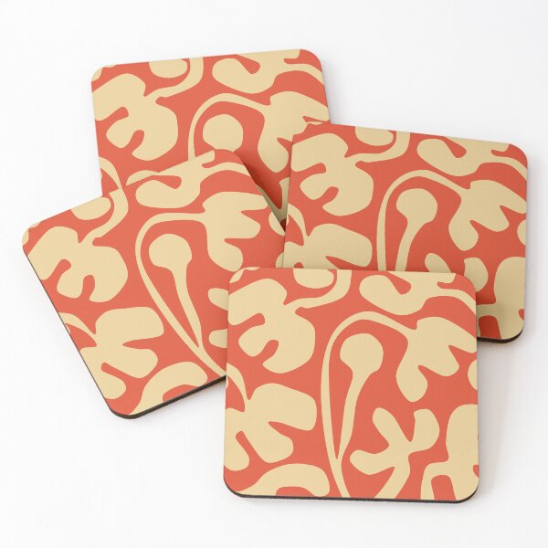 Artikelvorschau, Gemütliches, von Matisse Cutouts inspiriertes Blumenmuster in Orange und Beige entworfen und verkauft von Deutschic.
