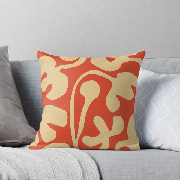 Item preview, Cozy Matisse Cutouts Inspired Floral Pattern in Orange and Beige designed and sold by Deutschic.