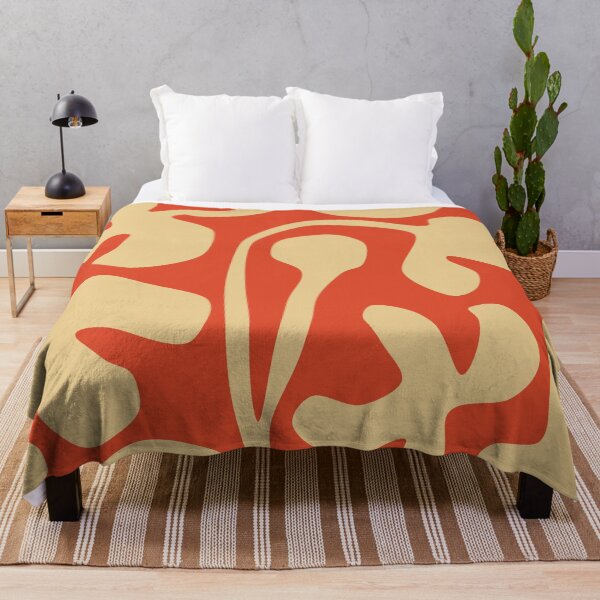 Item preview, Cozy Matisse Cutouts Inspired Floral Pattern in Orange and Beige designed and sold by Deutschic.