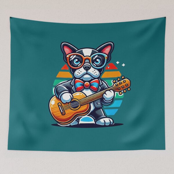 Item preview, Cute French Bulldog Playing a Guitar designed and sold by Right-UR.