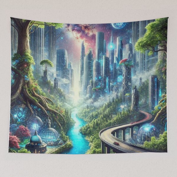 Item preview, Futuristic Harmony: The City of Nature and Technology designed and sold by Meta2Physical.