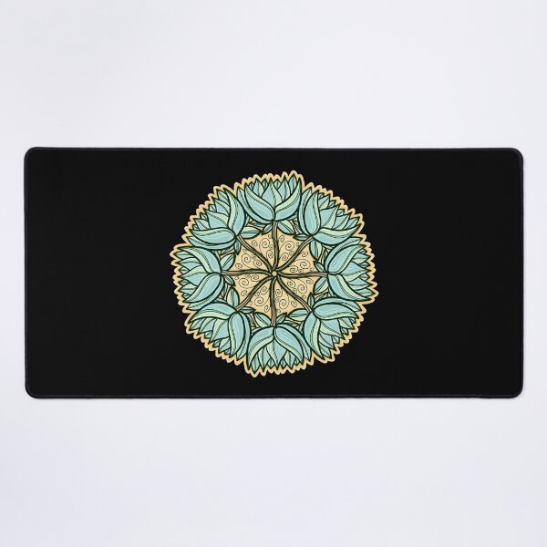 Item preview, Light Blue Lotus Mandala with warm colored background designed and sold by DaveDanchuk.