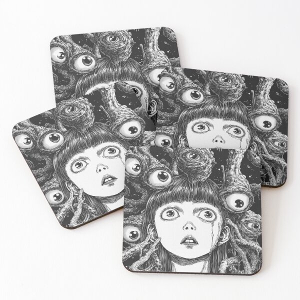Item preview, Eyes That Mourn – black and white horror manga anime girl designed and sold by ForsakenFrames.