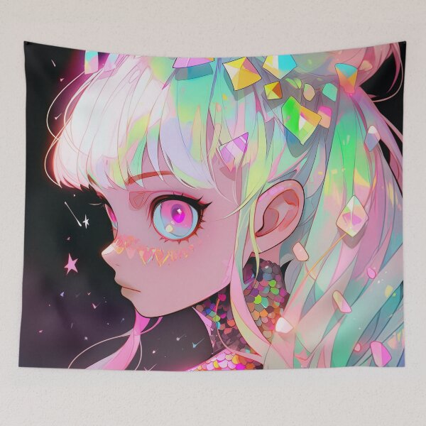 Item preview, Cute Crystal Pastel Pink Anime Girl designed and sold by bubblegoth.