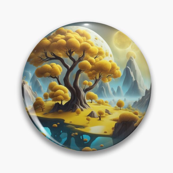 Item preview, Cheese Planet Fantasy Landscape with Yellow Trees designed and sold by hjian8219.