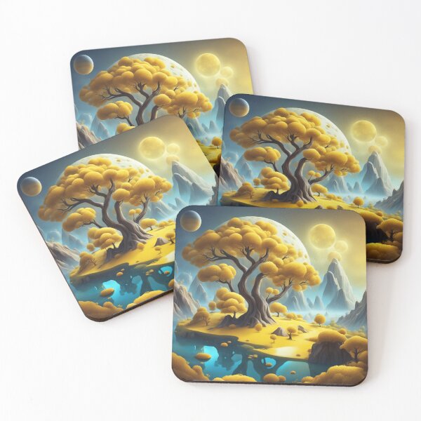Item preview, Cheese Planet Fantasy Landscape with Yellow Trees designed and sold by hjian8219.
