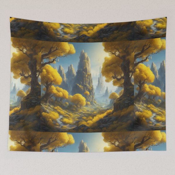 Item preview, Cheese Planet Fantasy Landscape with Yellow Trees designed and sold by hjian8219.