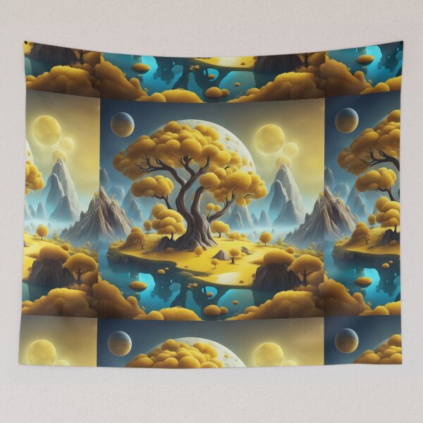 Item preview, Cheese Planet Fantasy Landscape with Yellow Trees designed and sold by hjian8219.