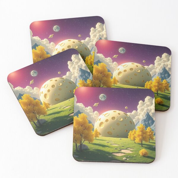 Item preview, Cheese Planet Fantasy Landscape with Yellow Trees designed and sold by hjian8219.