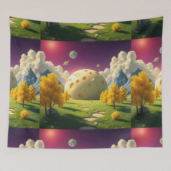 Item preview, Cheese Planet Fantasy Landscape with Yellow Trees designed and sold by hjian8219.