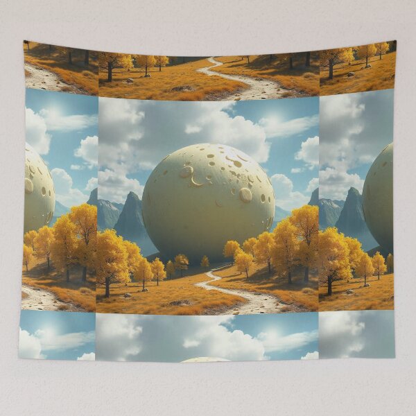 Item preview, Cheese Planet Fantasy Landscape with Yellow Trees designed and sold by hjian8219.