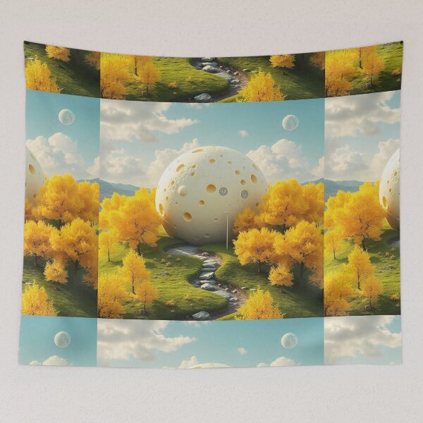 Item preview, Cheese Planet Fantasy Landscape with Yellow Trees designed and sold by hjian8219.