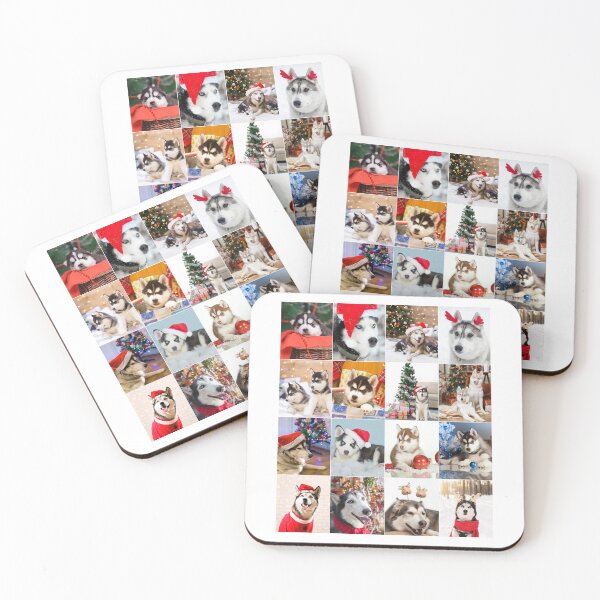 Item preview, Christmas Husky Photo Collage designed and sold by ColorfulPrints.