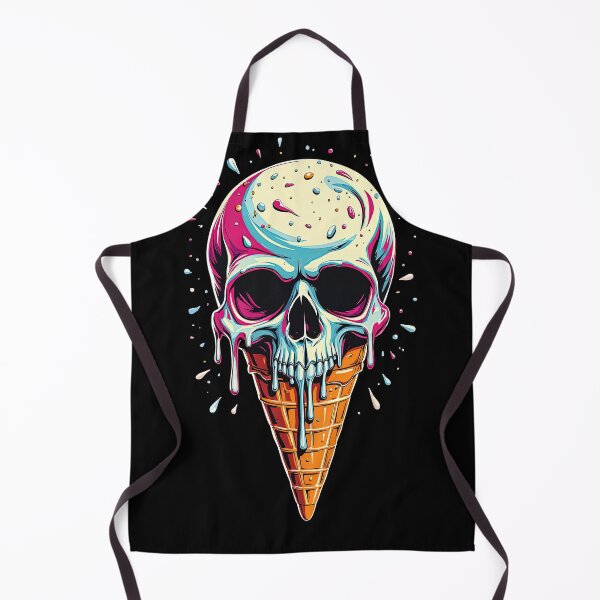 Item preview, Melting Skull Ice Cream Cone Spooky Halloween Horror designed and sold by SpookshowDesign.